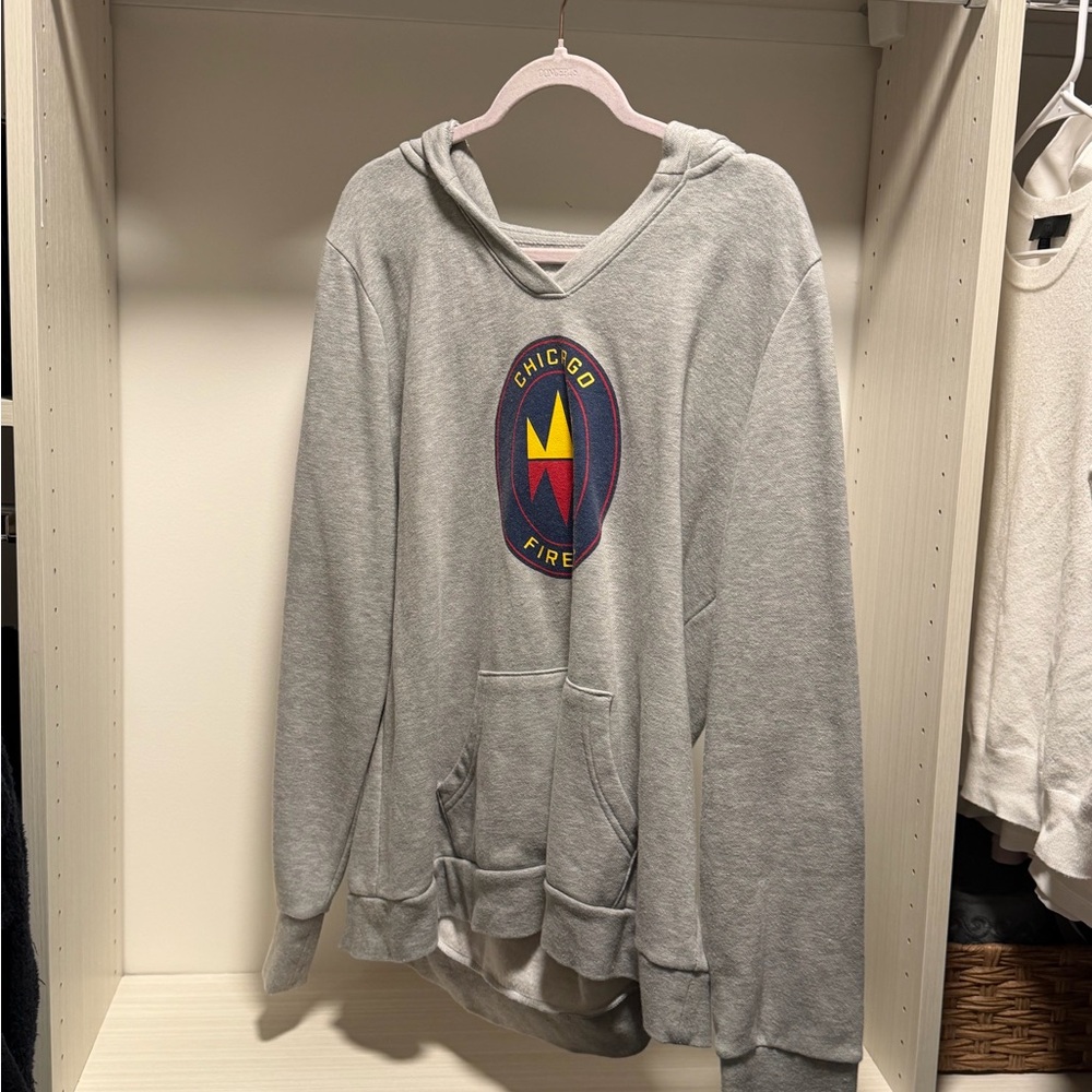 Chicago Fire Gray Hoodie with Crest Logo